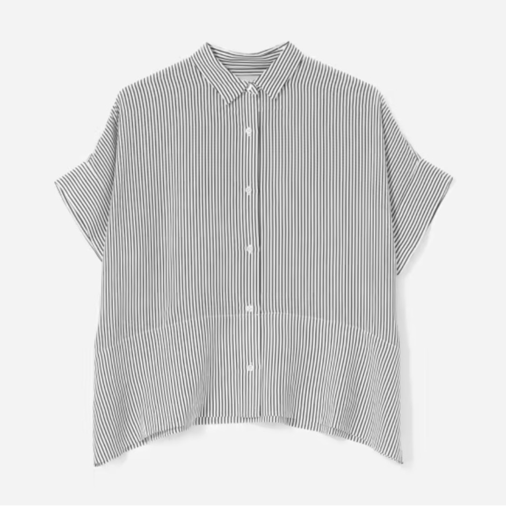 Everlane Clean Silk Short-Sleeve Square Shirt
